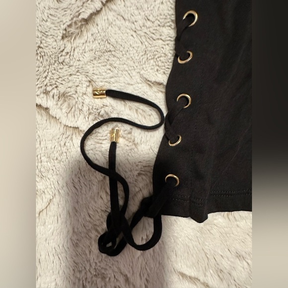 Michael Kors Black Lace-Up Sleeveless Top with Grommet Detail - Picture 6 of 10